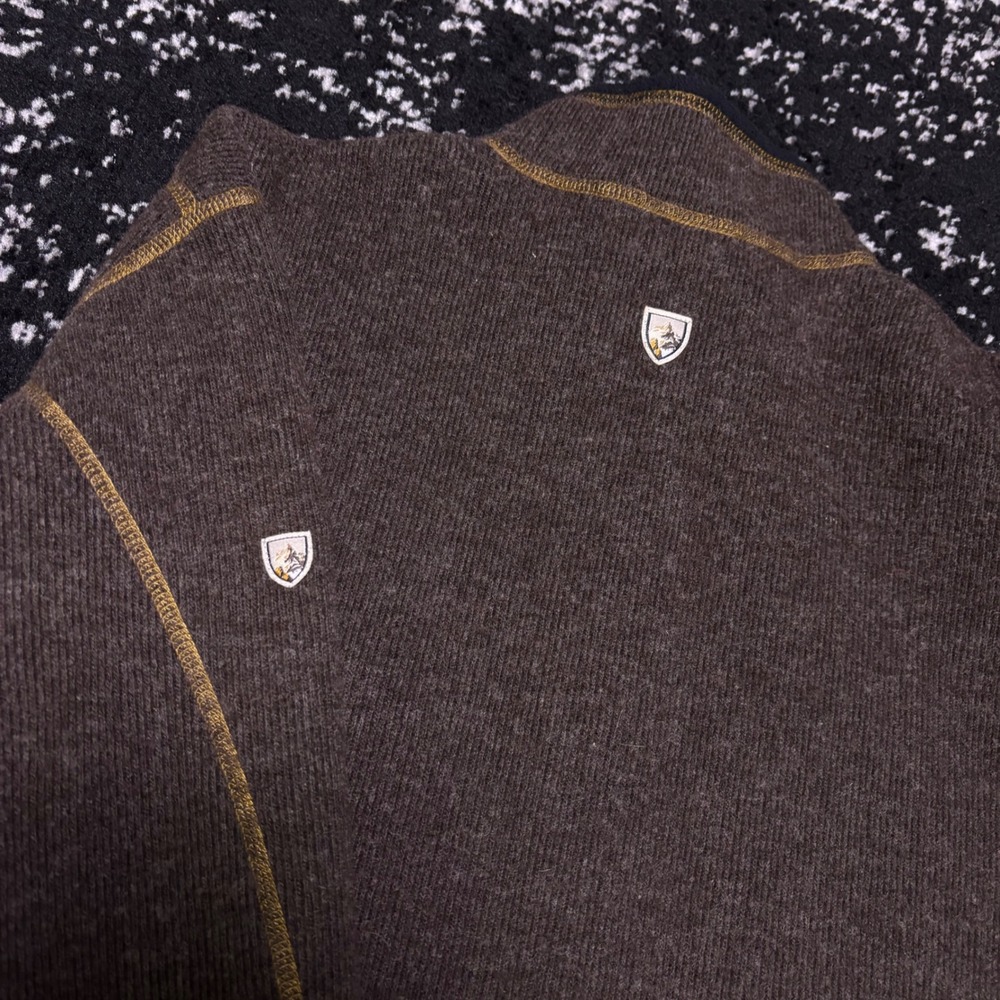 Kuhl Interceptr 1/4 Zip Fleece Sweater Brown Mens Large Thermokore Pullover - Picture 2 of 6